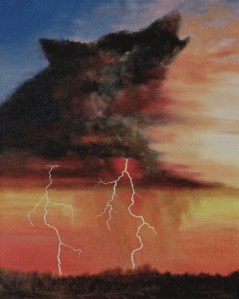storm cloud shaped like wolf head