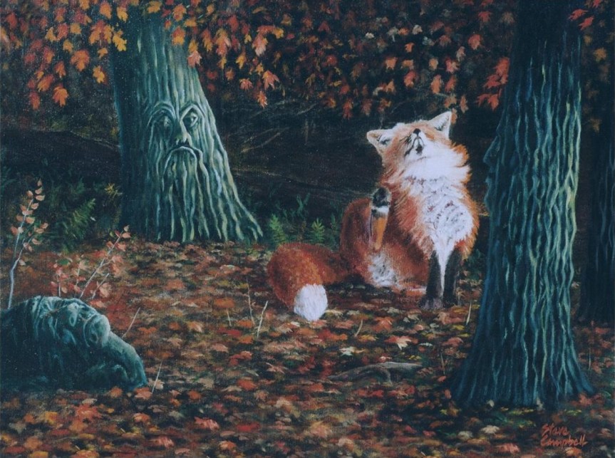 fox in a magic forest