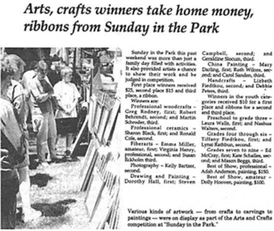 Sunday in the Park news