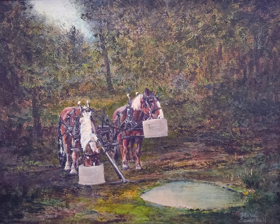 "fueling" oil painting