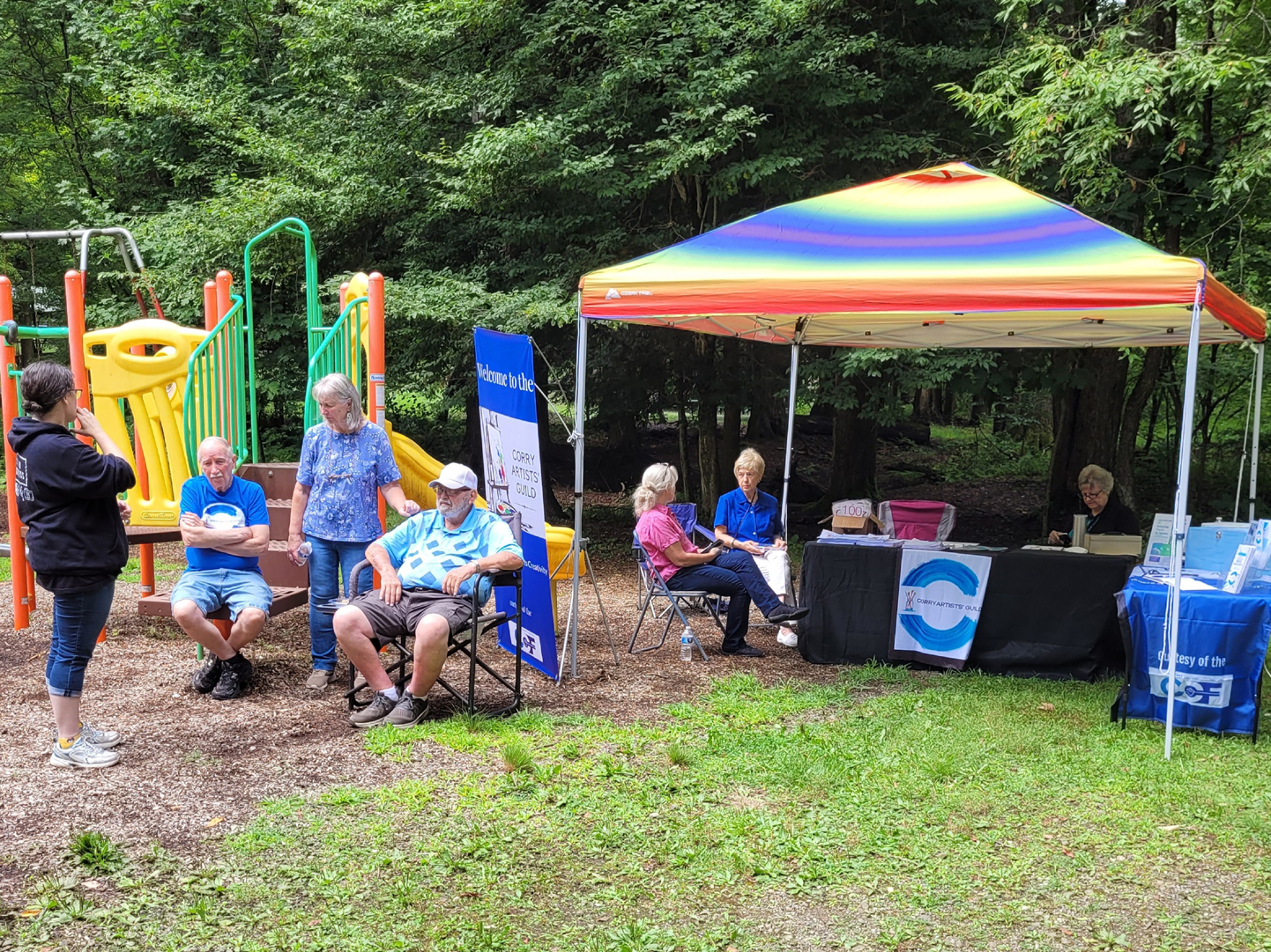 Corry Artists' Guild members outdoors